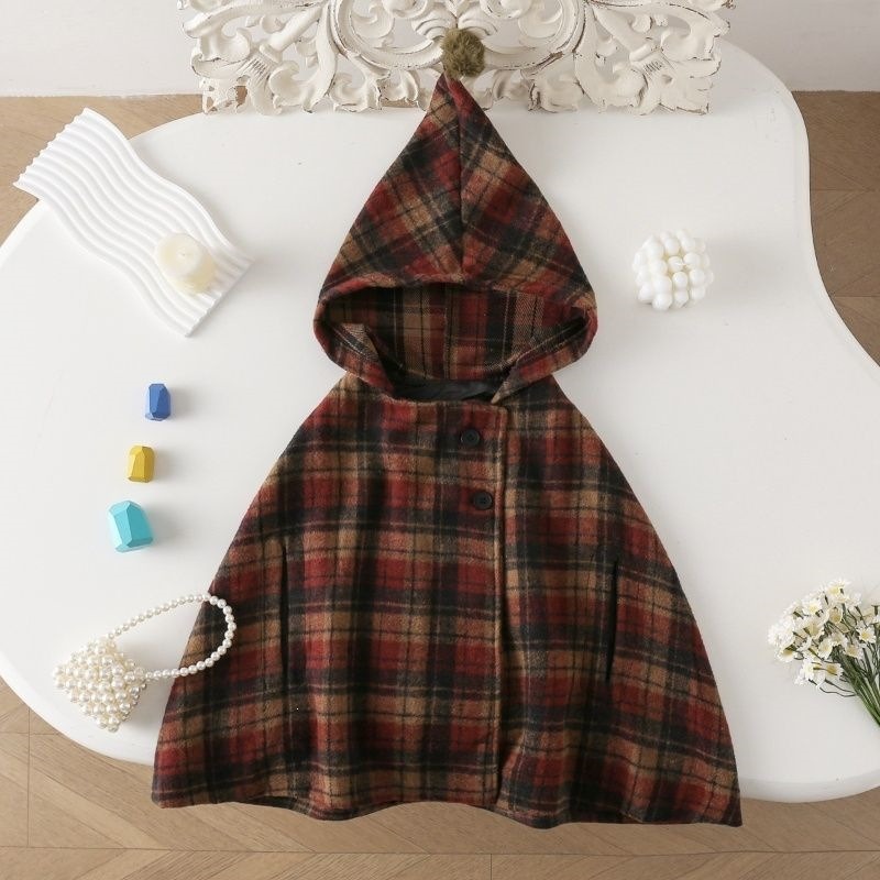 Girls Plaid Cape Children's Co - Winter Clothing Baby recension och pris