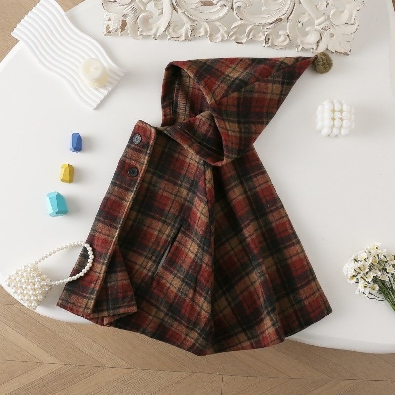 Girls Plaid Cape Children's Co - Winter Clothing Baby recension och pris