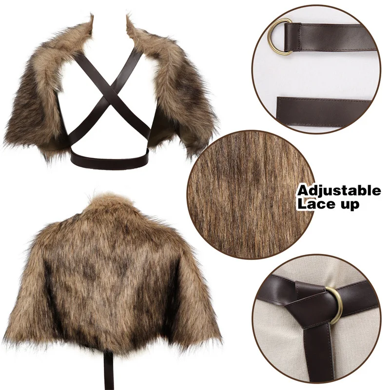 Viking Cloak Faux Fur Collar C - Jacket Winter Clothing recension och pris