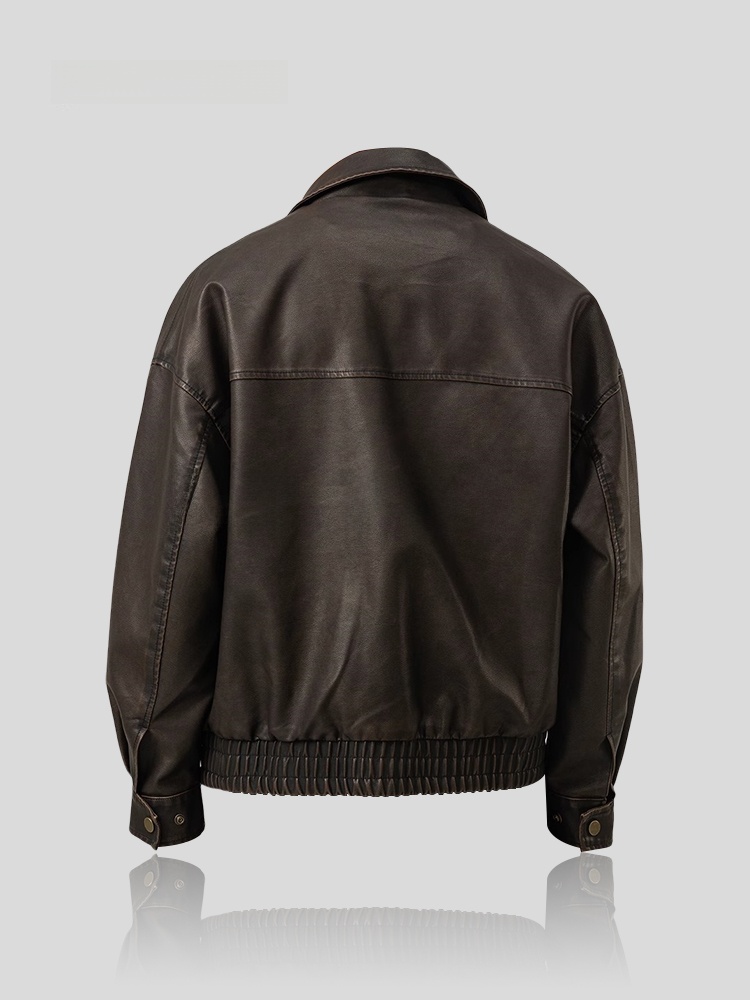 Trendy Loose Men's Leather Jac - Winter Sun Clothing recension och pris